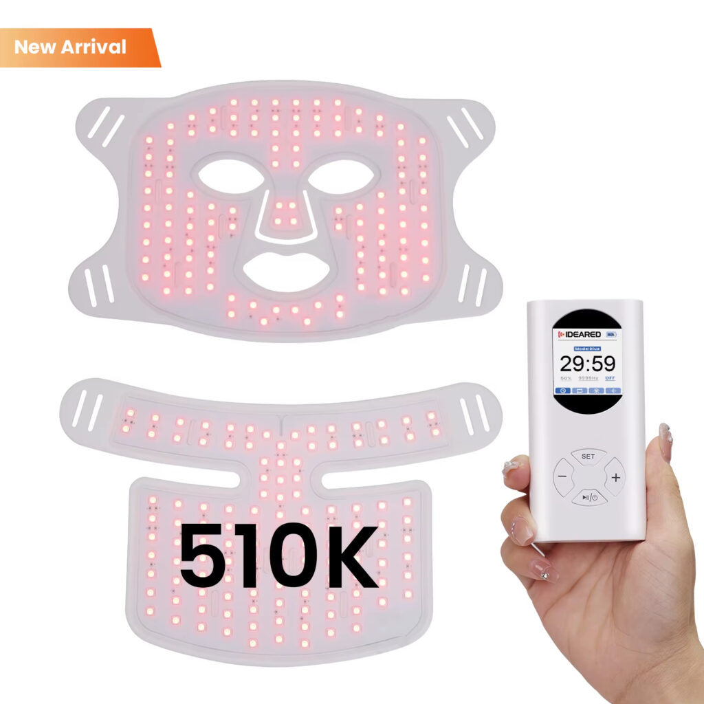 Color LED Facial Mask Device for Skincare and Red Light Therapy